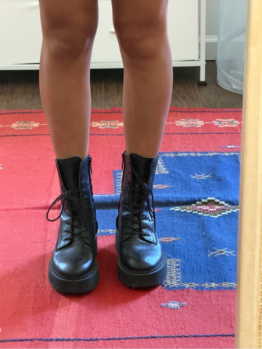 & Other Stories Black Leather Platform Boots 38